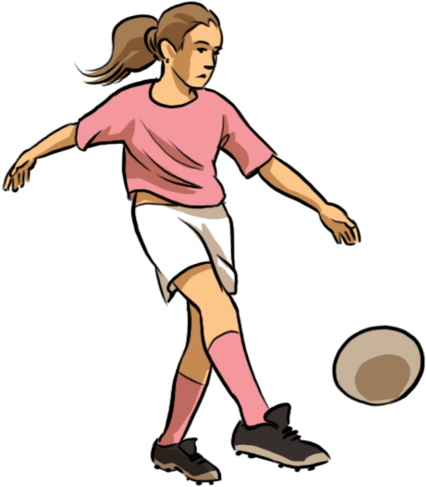 Kicking A Ball - Push Pull Twist Clip Art (450x500)