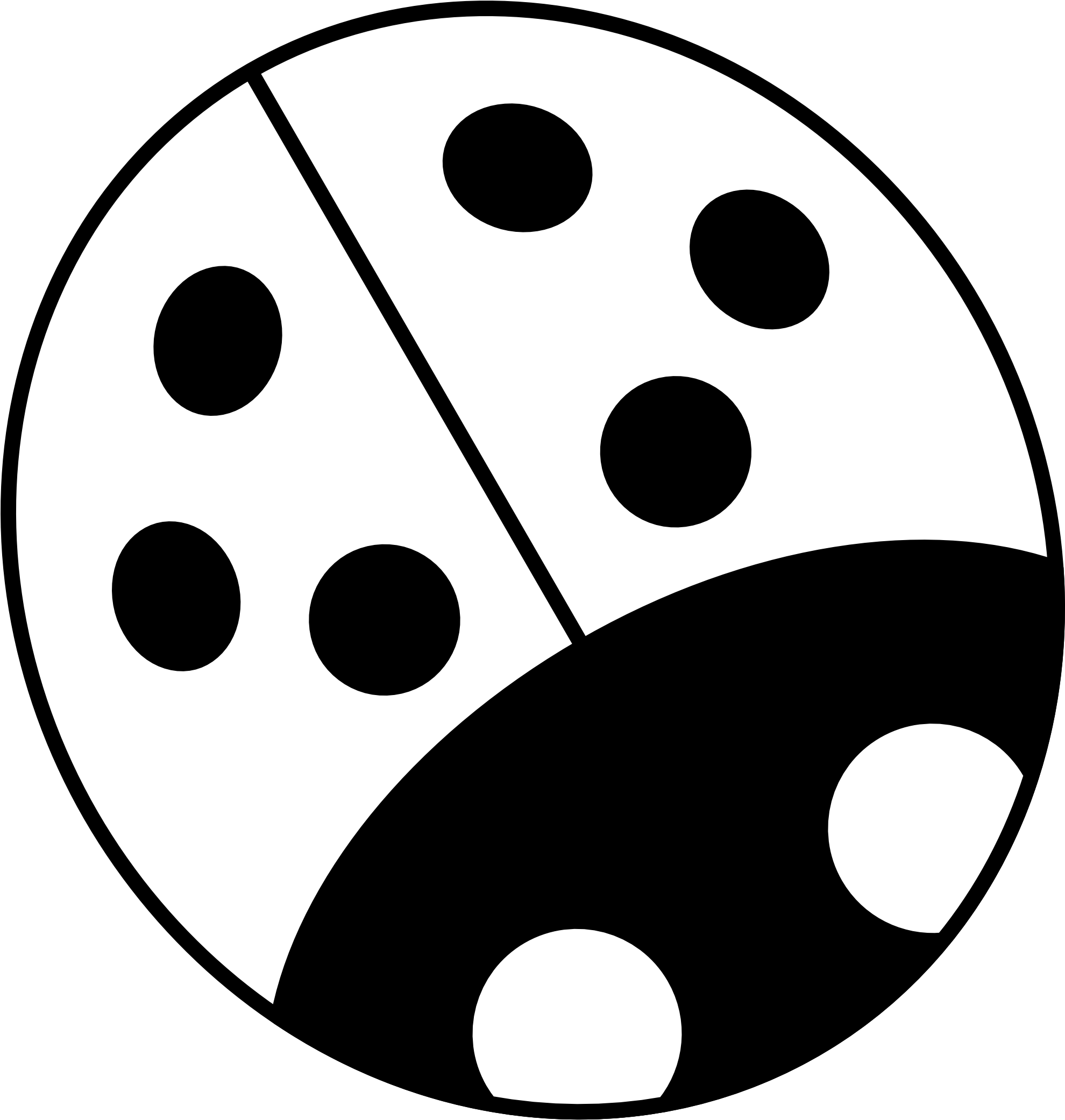 Ladybug - Clipart - Black - And - White - Ladybug Black And White Clip Art (1979x2304)