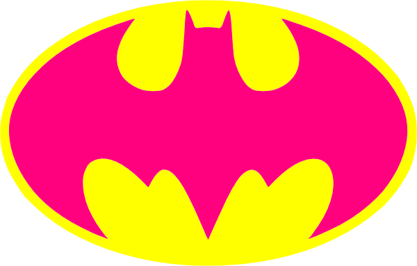 Pink Batman Logo Png (600x383)