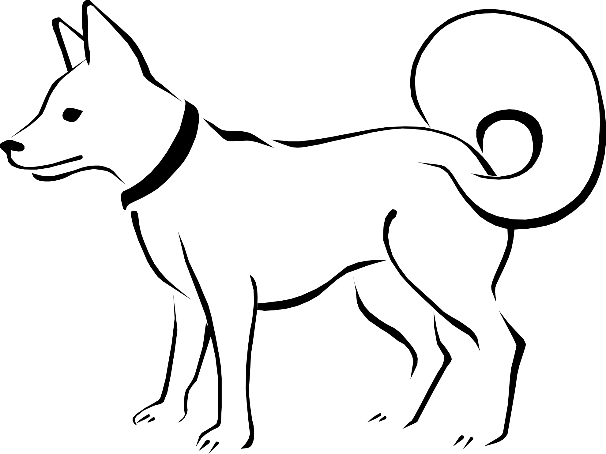 Clipart Info - Dog Black And White (1979x1483)