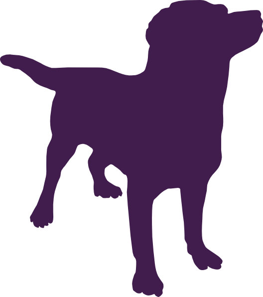 Purpledog Silhouette Clip Art - Dog Silhouette Clipart (528x596)