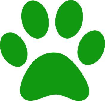 Paws Print Dog Green Paws Dog Dog Dog Dog - Dark Green Paw Print (353x340)