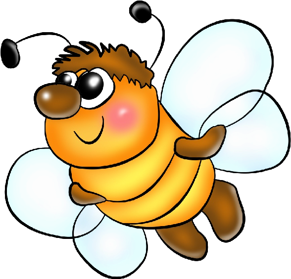 Funny Png Format Cartoon Clip Art Honey Bees On A Transparent - Cartoon Insects Png (600x600)