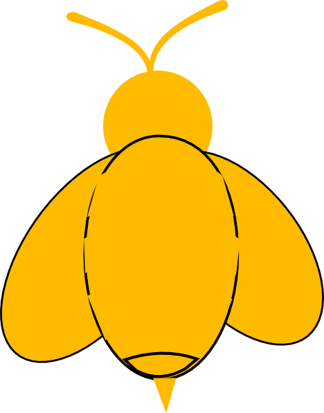 Yellow Bumble Bee Clip Art - Abeille Gabarit (468x597)