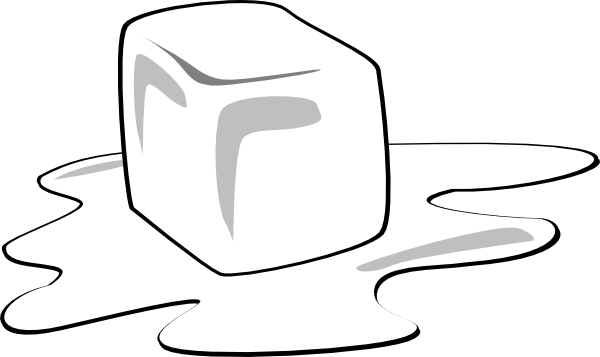 Microsoft Office Clipart Free Images Cartoon Ice Cube - Ice Cube Melting Black And White (600x357)