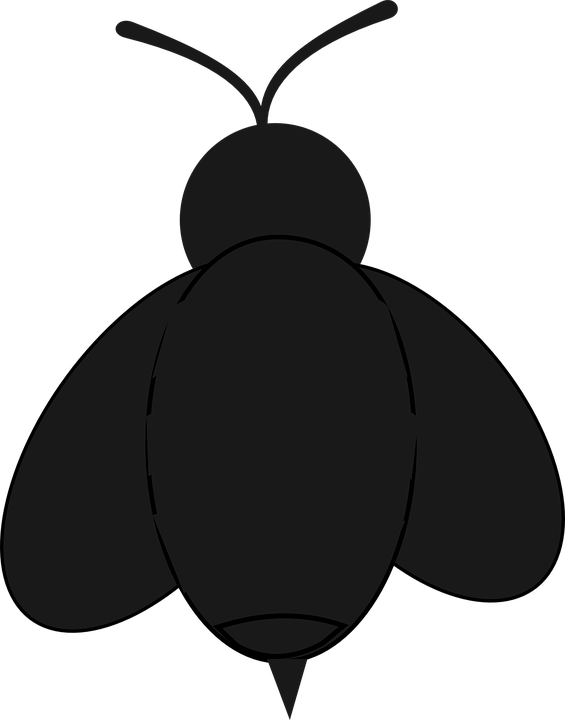 Bee Clip Art Black Png (565x720)