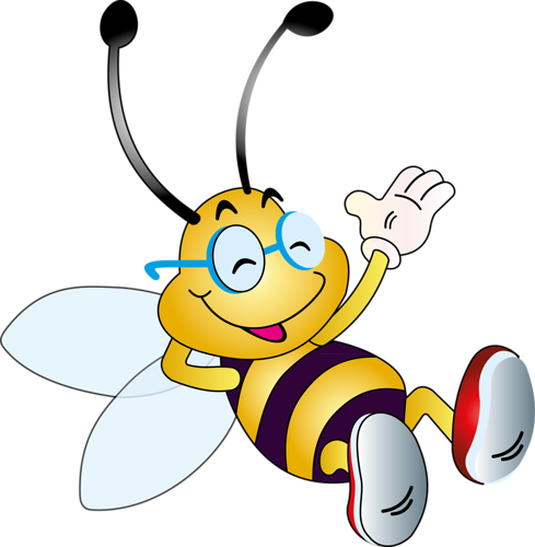Clip Art Insect Images On A Transparent Background - Honey Bee Cartoon Png (489x500)
