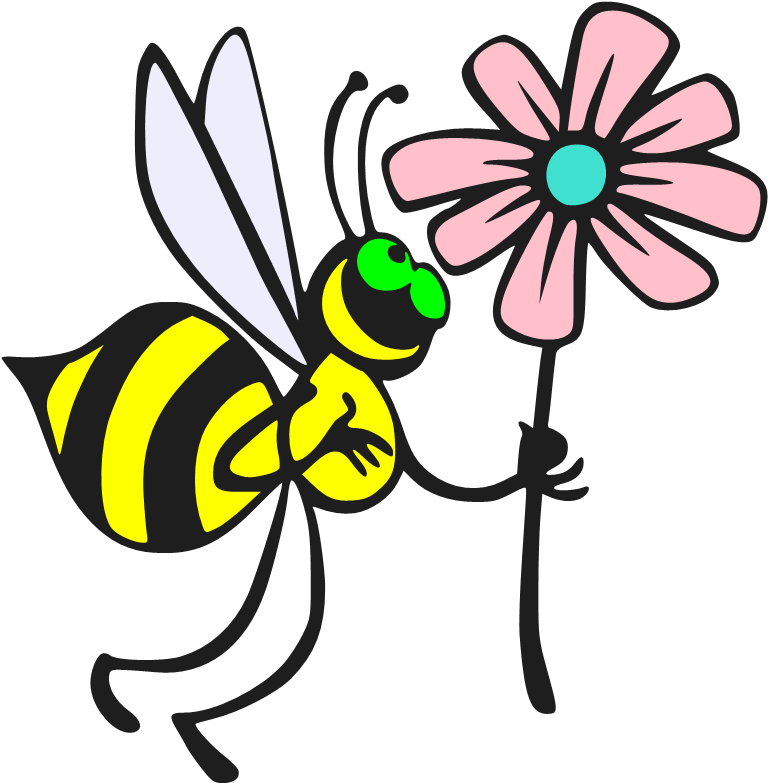 Inchworm,cute Bee, Dragonfly - Spring Cartoon Drawing (789x805)