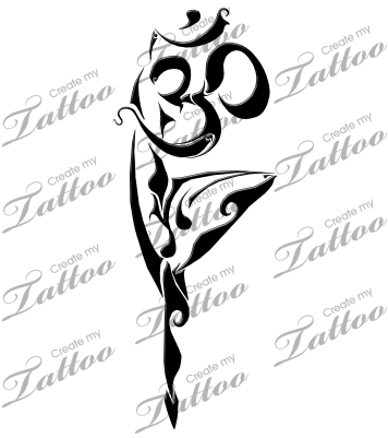 Marketplace Tattoo Posing Yoga Om - Celtic Cross With Ribbon Tattoo (400x400)