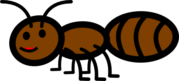 Ant Clip Art Free Vector 4vector - Brown Ant Clipart (600x273)