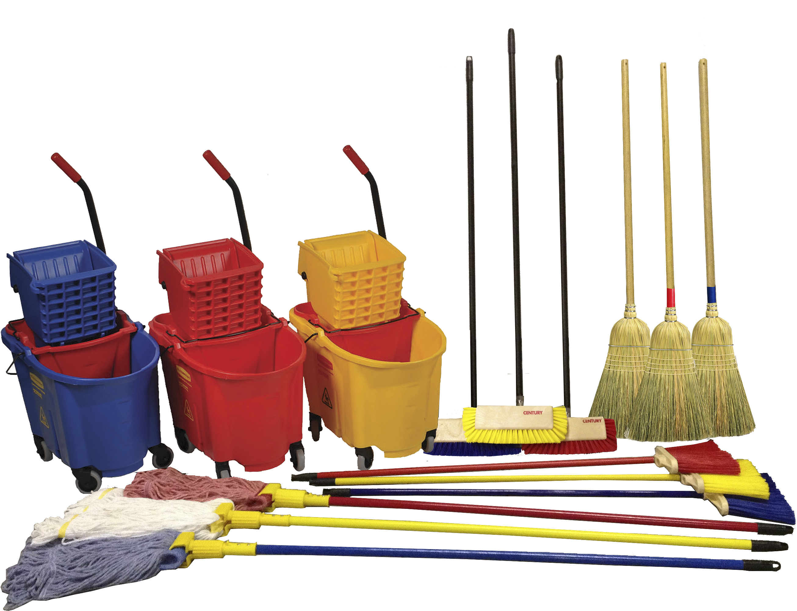 Cleaning Supplies Clip Art - Brooms And Mops Png.