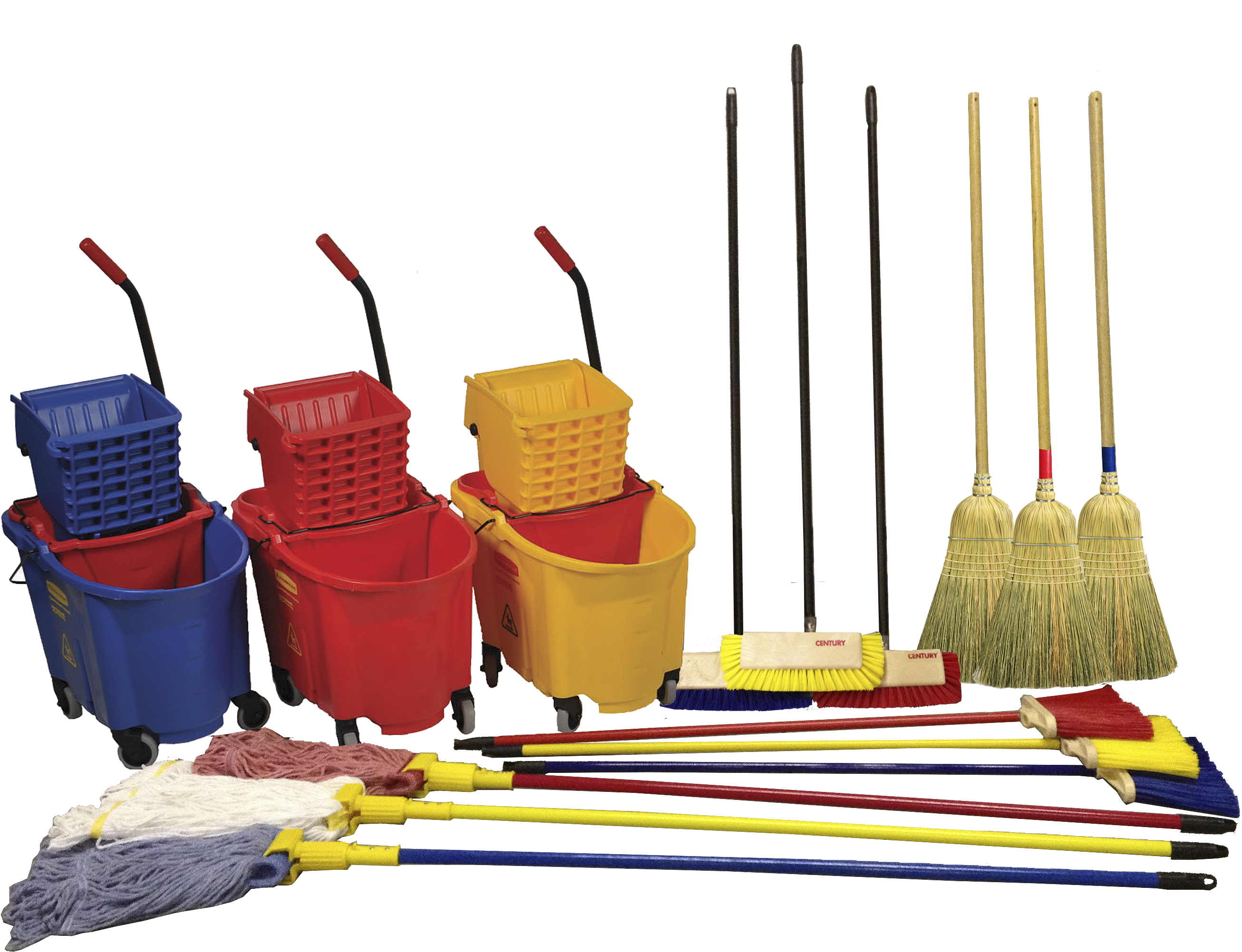 Cleaning Supplies Clip Art - Brooms And Mops Png (2658x2304)