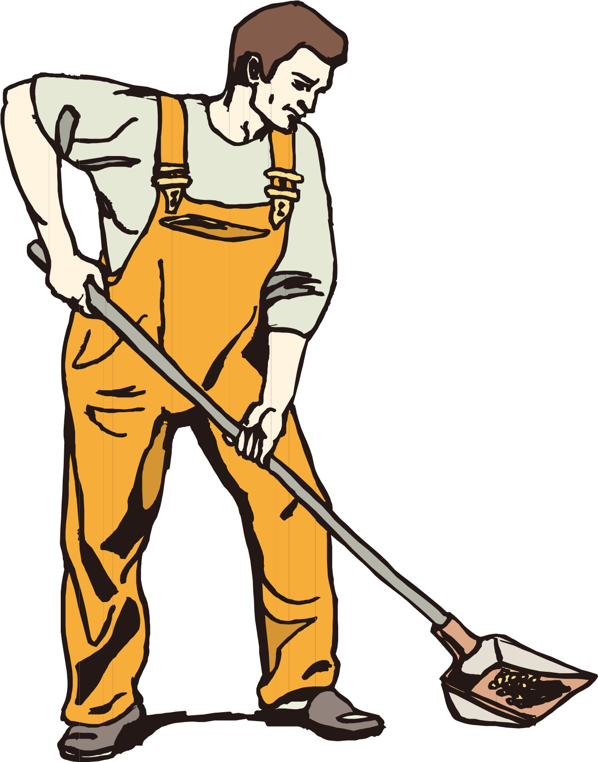 Shovel Snow Removal Clip Art - Cleaning Man Cartoon (1313x1528)