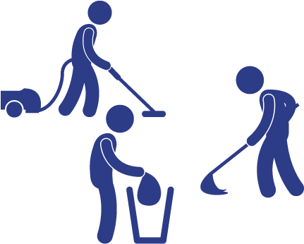 Commercial Cleaning Services - Silhouette Of Someone Cleaning (442x360)