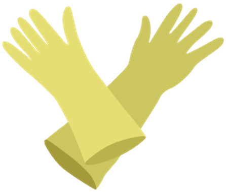Cleaning Supplies - 7 - Clipart - Cleaning Gloves Clipart (496x399)