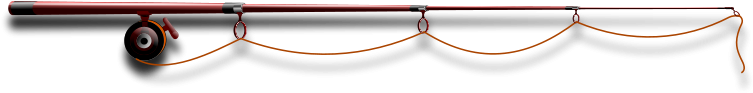 Fly Fishing Rod Clip Art Fishing Rod - Fishing Pole Border Png (800x160)