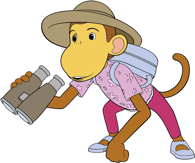 Chiku Looking Through Binoculars - Clip Art (700x573)