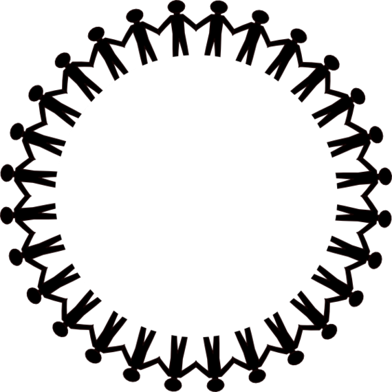 Clipart - People Holding Hands Around (570x570)