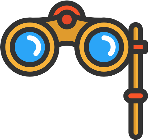 Binoculars Free Icon - 望 眼镜 图片 卡通 (512x512)