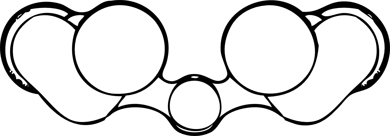 Binoculars Rear View Black White Line Art Tatoo Tattoo - Clip Art (1280x446)