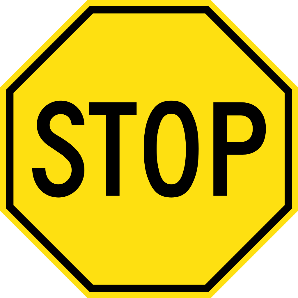 Yellow Stop Sign - Black And Yellow Stop Sign (2000x2000)