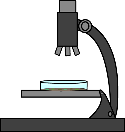 Science Clip Art - Microscope With Petri Dish (426x448)