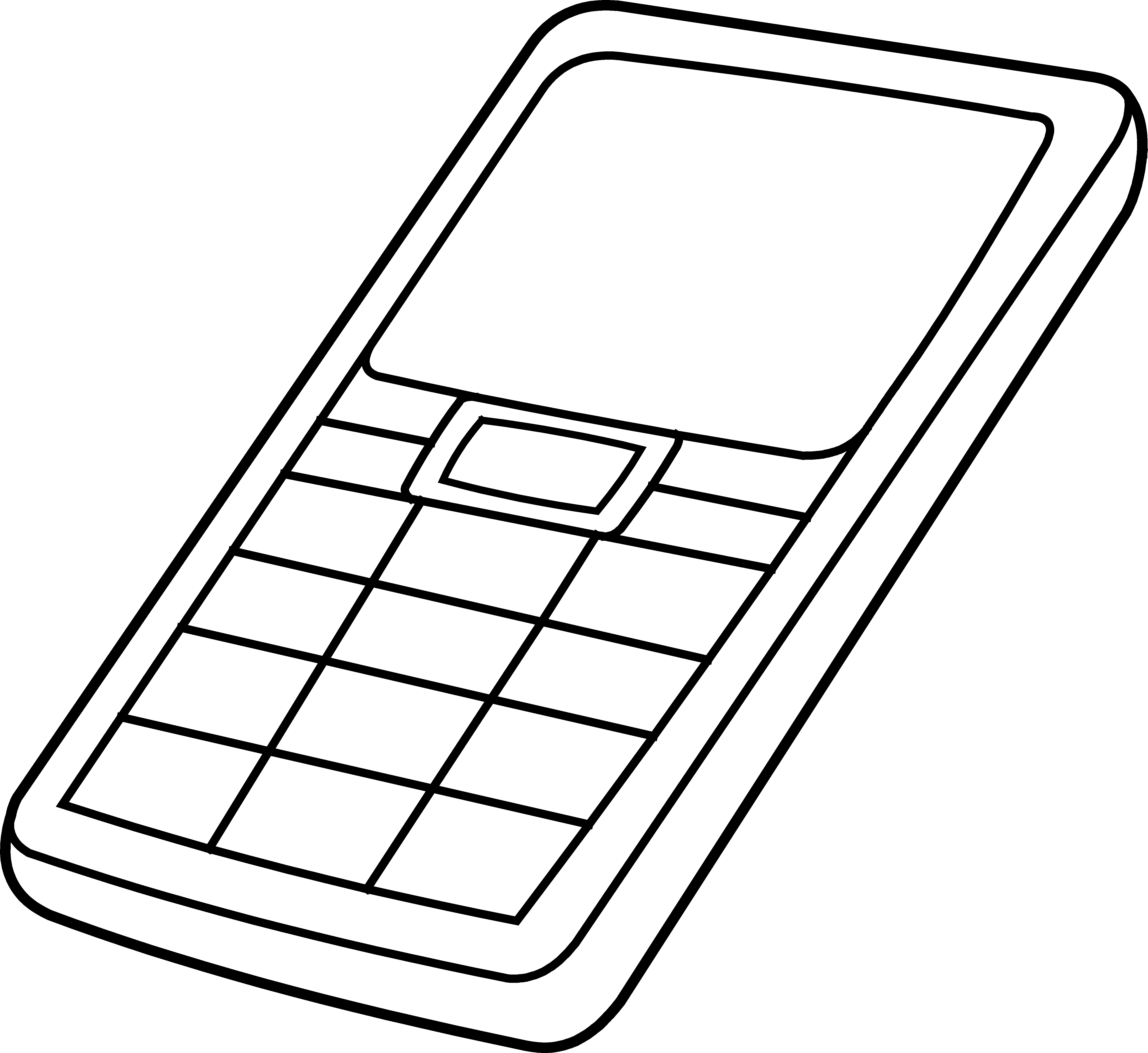 Ringing Cell Phone Clipart - Clip Art Black And White Cellphone (5252x4817)