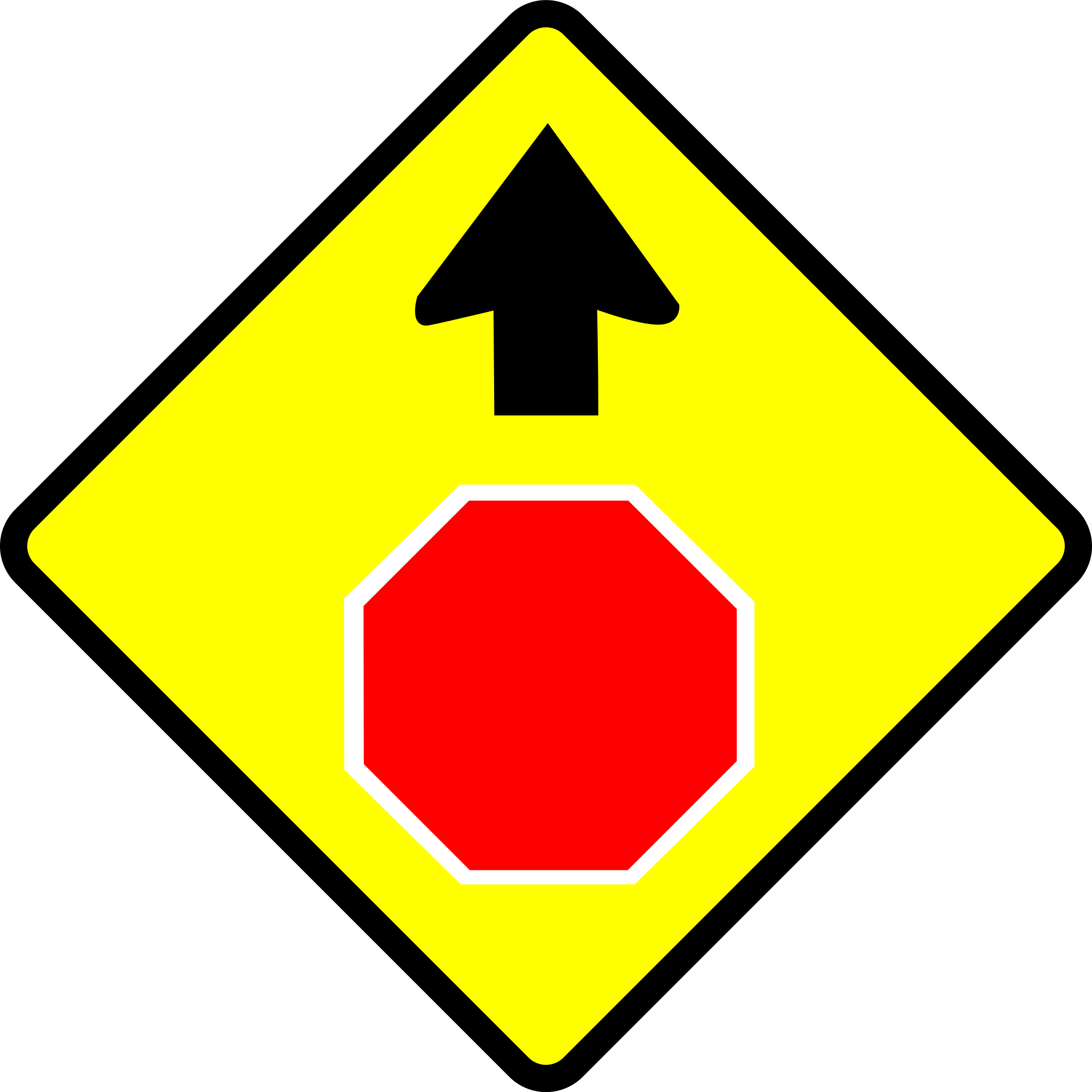 Big Image - Stop Sign With Arrow (2400x2400)