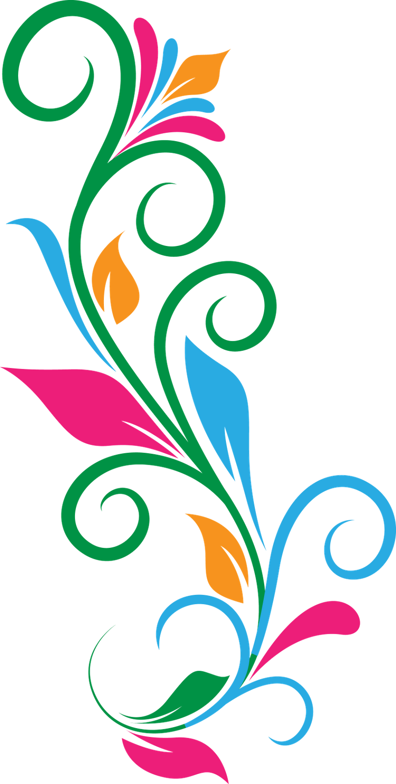 Clip Arts Related To - Colorful Floral Designs Png (808x1600)