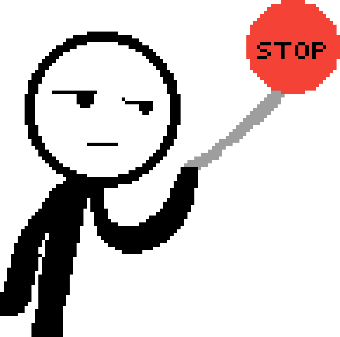 Stickman Holding Up A Stop Sign - Stop Sign (1200x1200)