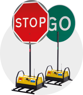 Remote Manually Controlled Stop/go Signs - Stop Sign (355x404)