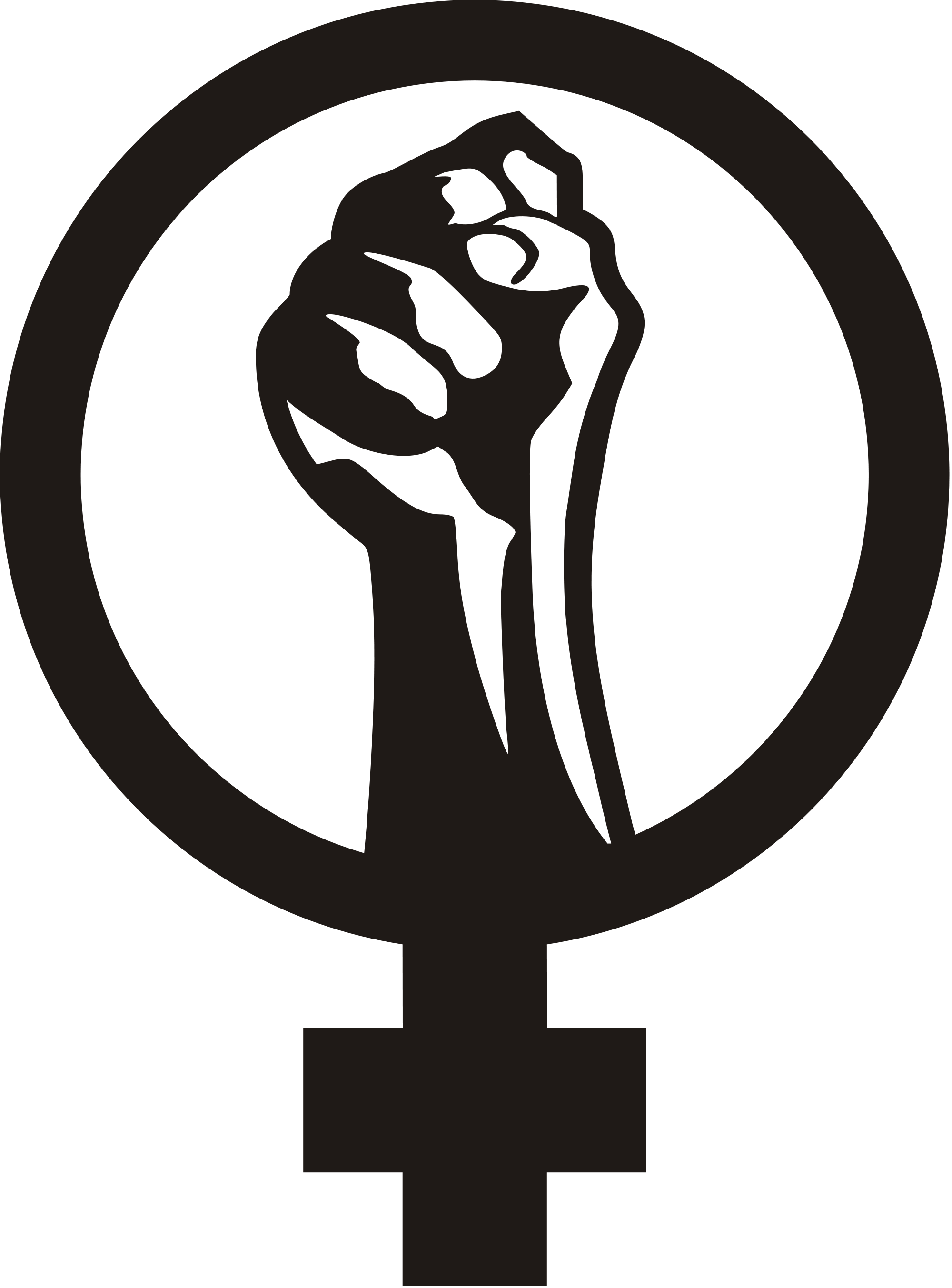 Clipart Stop Sign Black And White - International Women's Day Symbol (2000x2705)