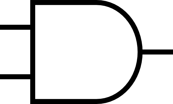 And Gate Clip Art - Logic Gate Png (600x360)