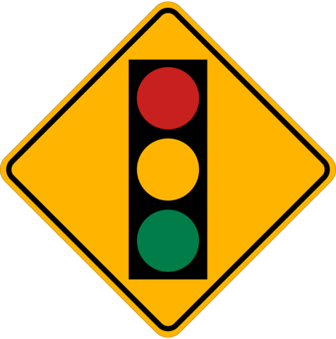 Chic Inspiration Stoplight Clipart Traffic Light Signs - Traffic Light Ahead Sign (476x480)