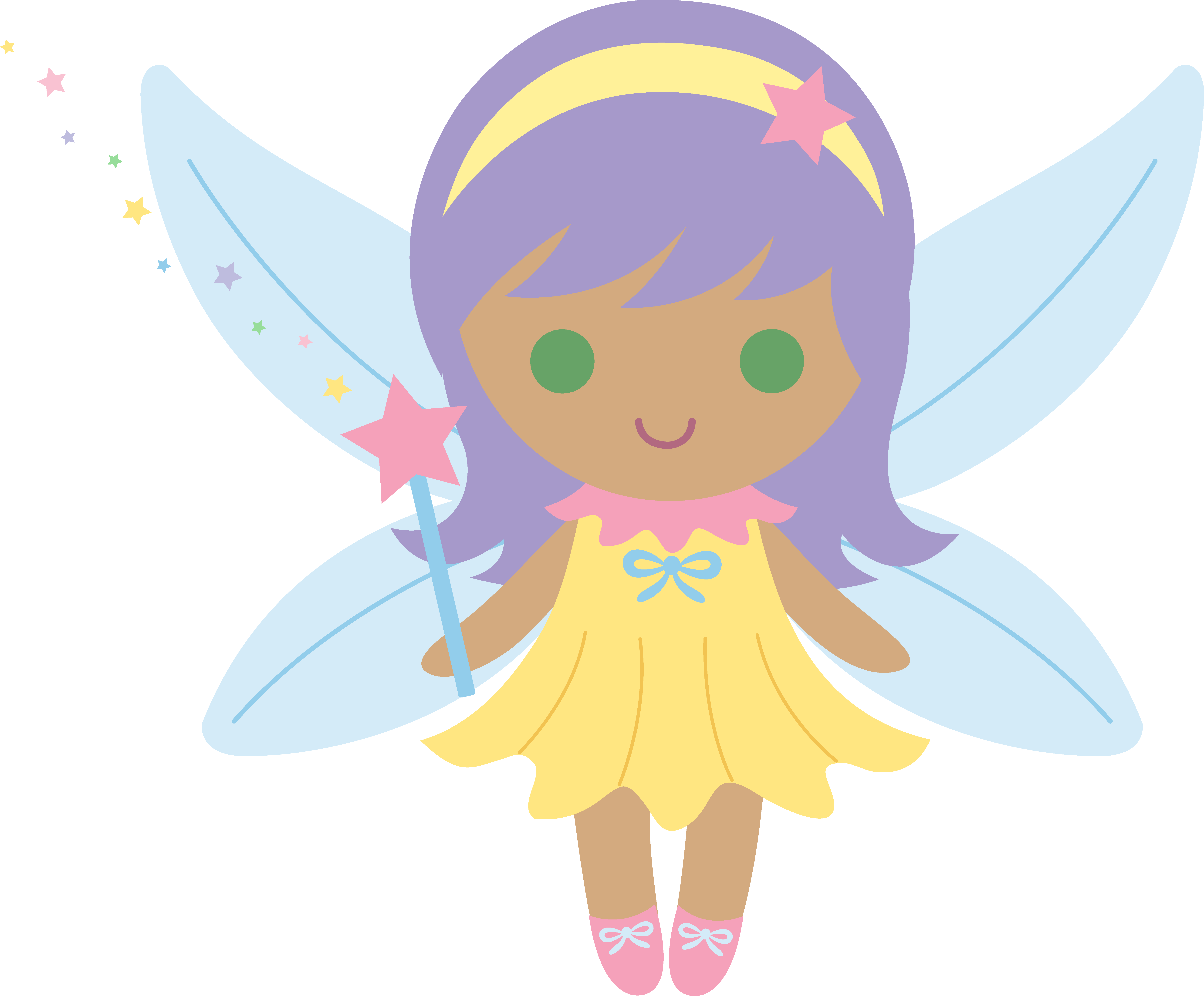 Little Fairy With Purple Hair - Cartoon Fairy Hair (7580x6272)