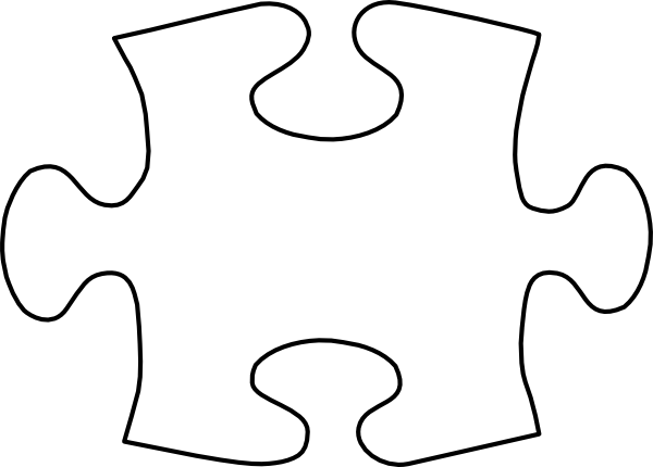 Jigsaw White Puzzle Piece Large Clip Art - Autism Puzzle Piece Vector (600x430)