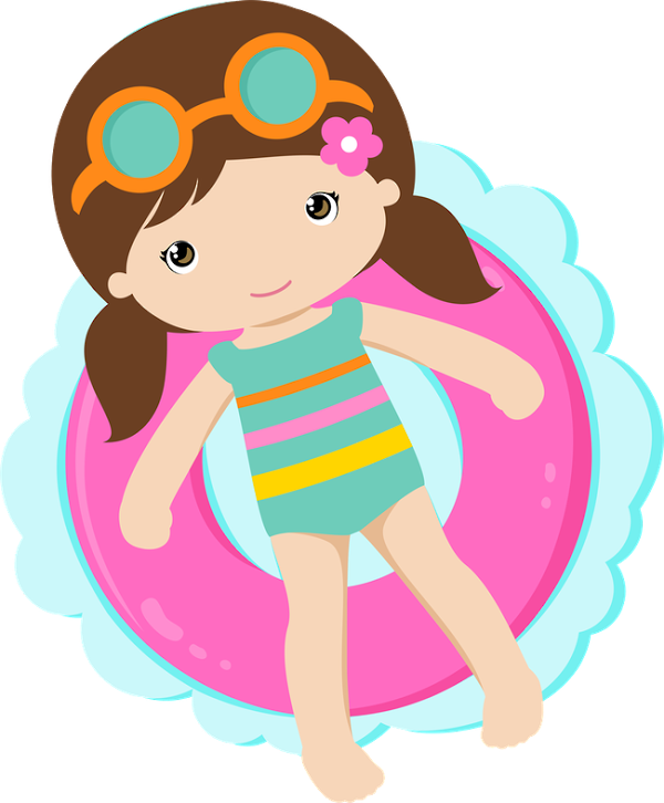 Clip Art, Girl Stuff, Julia Faria, Scrap, Nana, Felt - Pool Party Png (600x726)