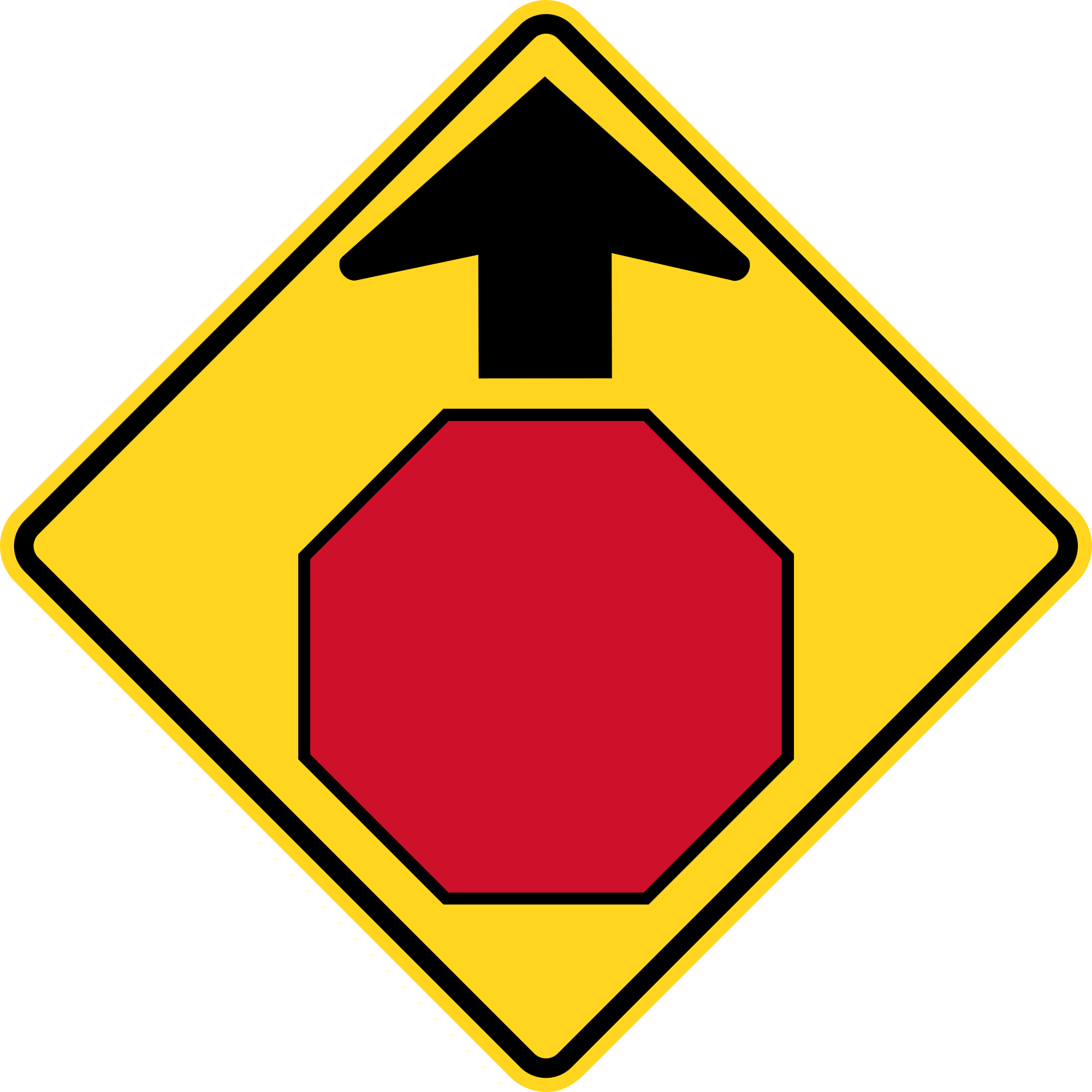 Open - Stop Sign With Arrow (2000x2000)