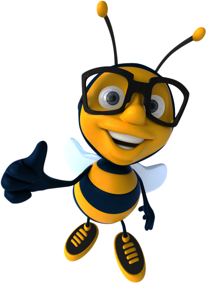 Clipart For U - Bumble Bee With Glasses (714x1000)