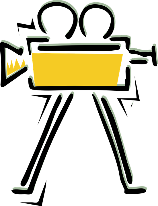 Movie Cinema Camera Director Film Projector - Film Camera Clip Art (551x720)