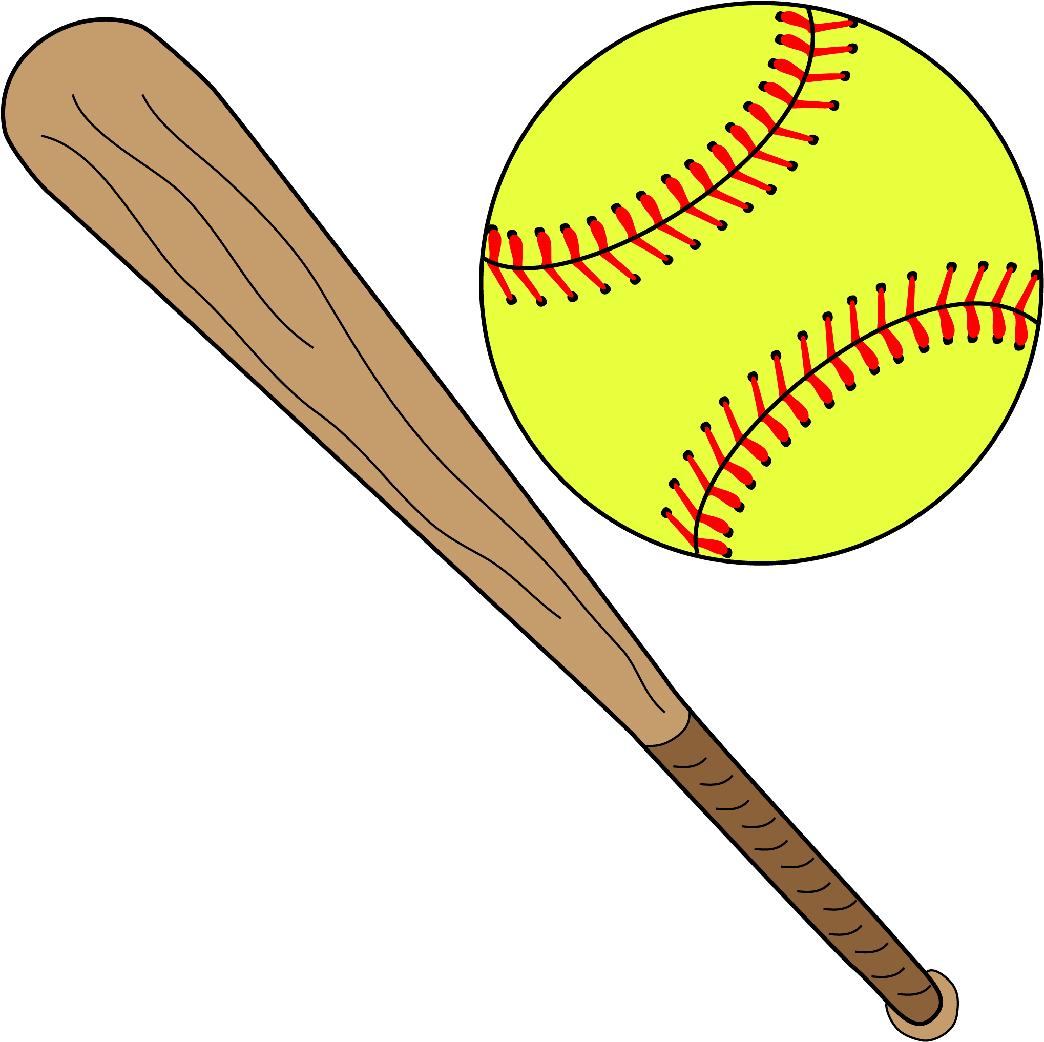 Softball Image - Softball And Bat Clipart (2065x2053)