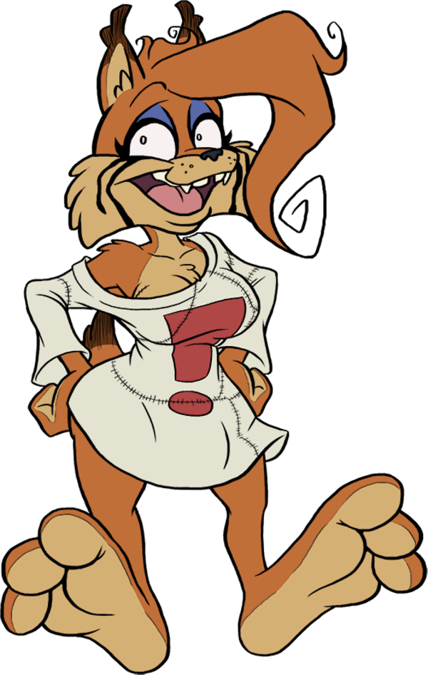 Bobcat Clipart Free - Female Bubsy (600x946)