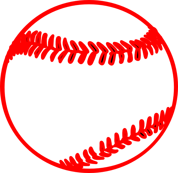 Red Thick Baseball Clip Art - Basketball Clip Art (600x585)
