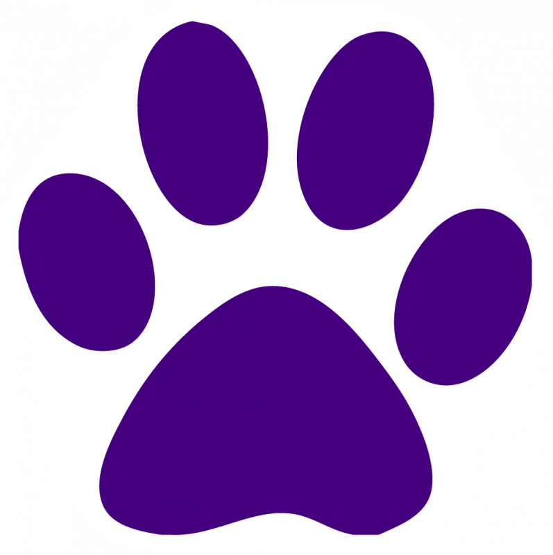 Purple Paw Prints Clip Art Library - Dark Purple Paw Print (797x800)
