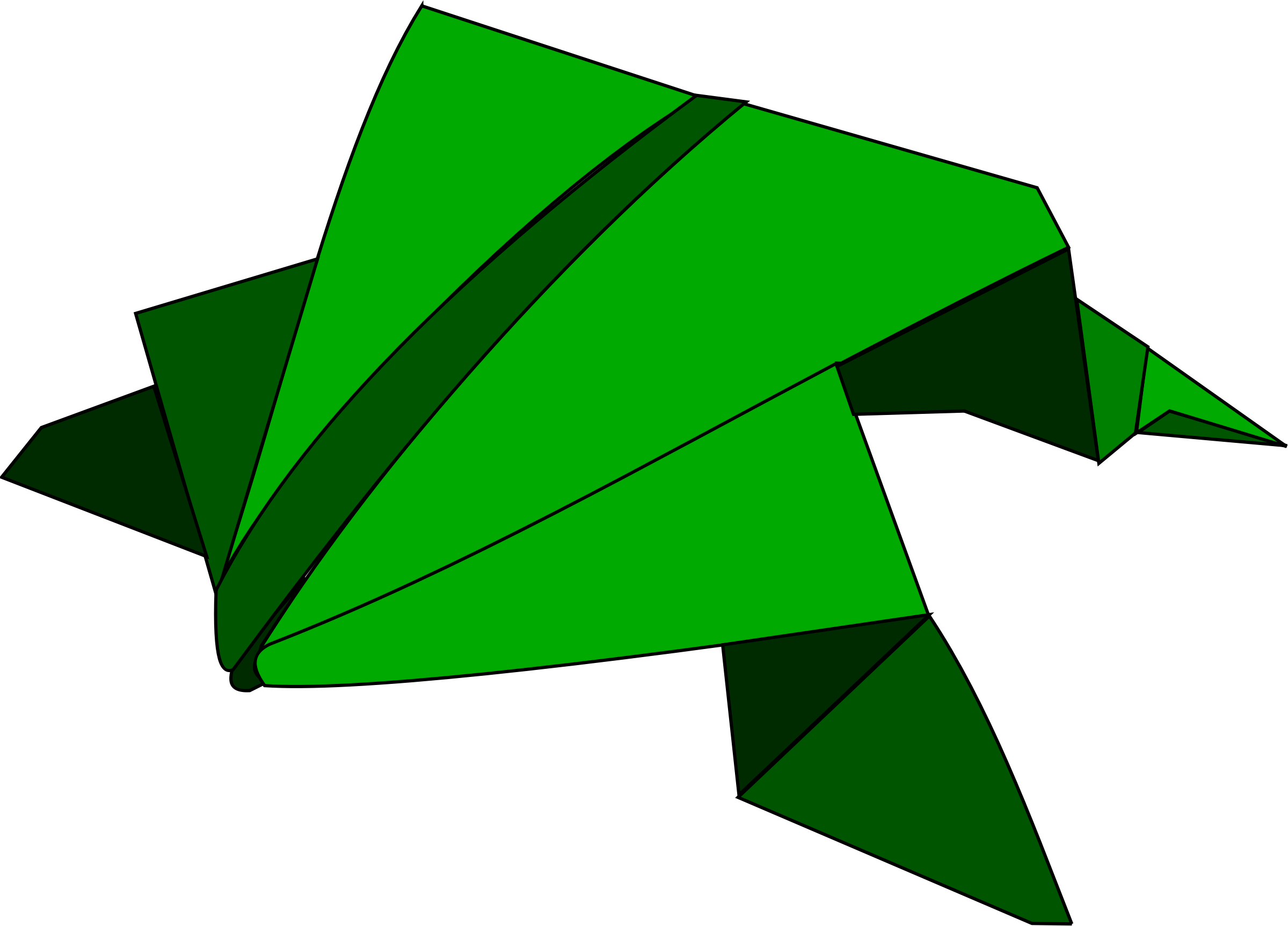 Free Clipart - Origami Frog Clipart (2399x1725)