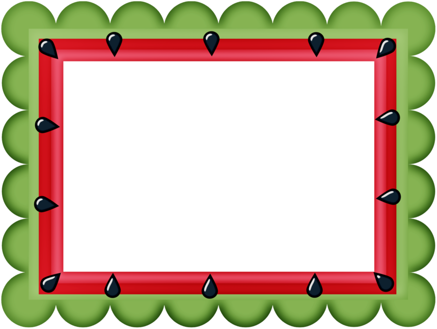 Say Hello - Watermelon Border Clipart (900x678)