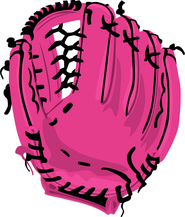 Pink Baseball Clipart - Baseball Glove Shower Curtain (600x705)