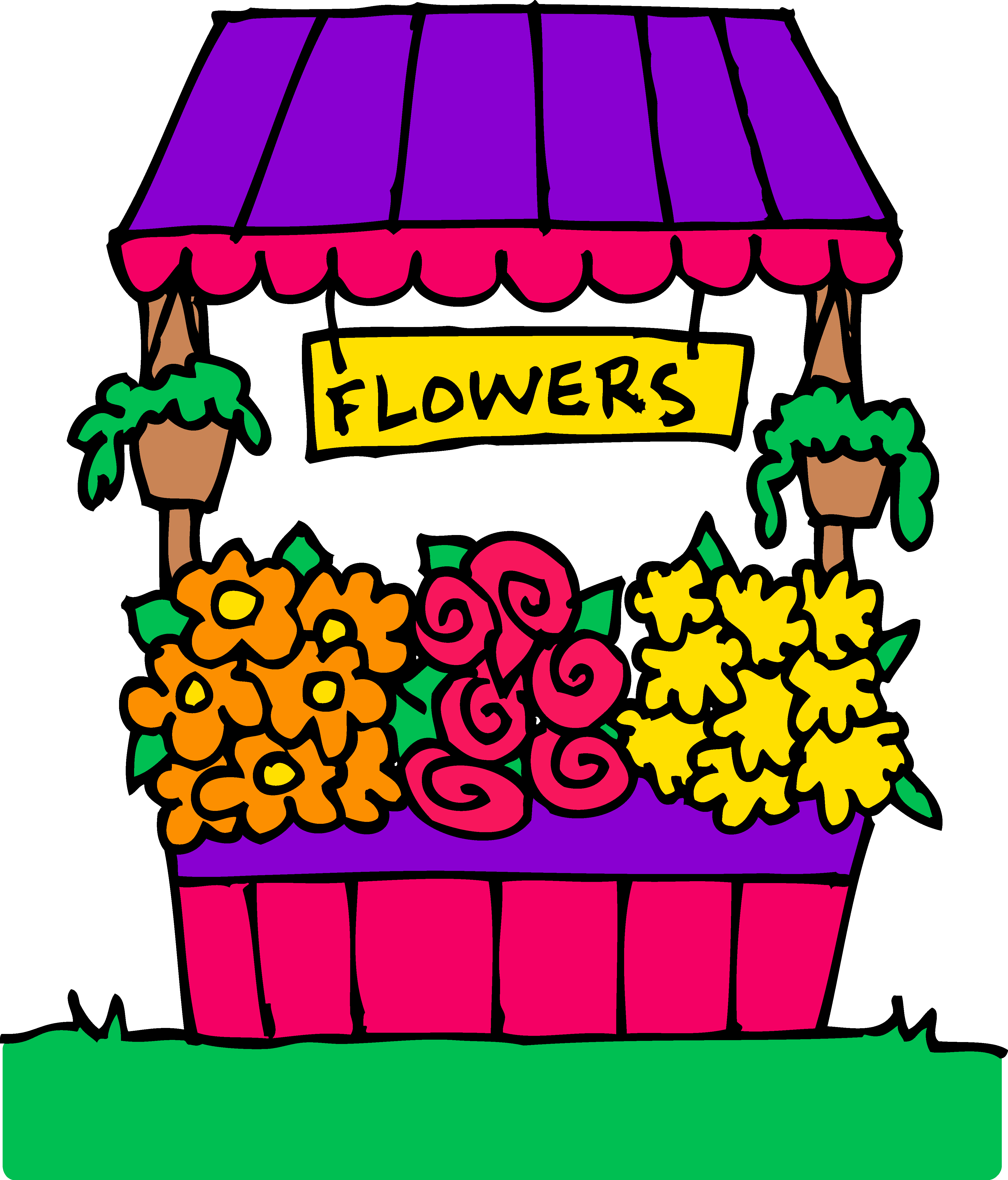 Stand - Flower Shop Clipart (4217x4936)