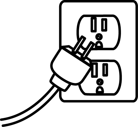 Image Of Electrical Clipart Black And White Electrical - Plug Black And White (455x418)