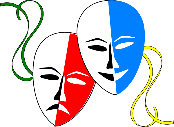 Movie Theatre Clip Art - Transparent Comedy And Tragedy (600x440)